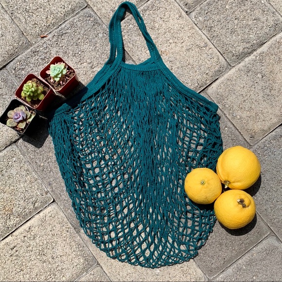 ✨TEAL GREEN FRENCH MARKET NET STRING BAG✨ - Picture 3 of 8